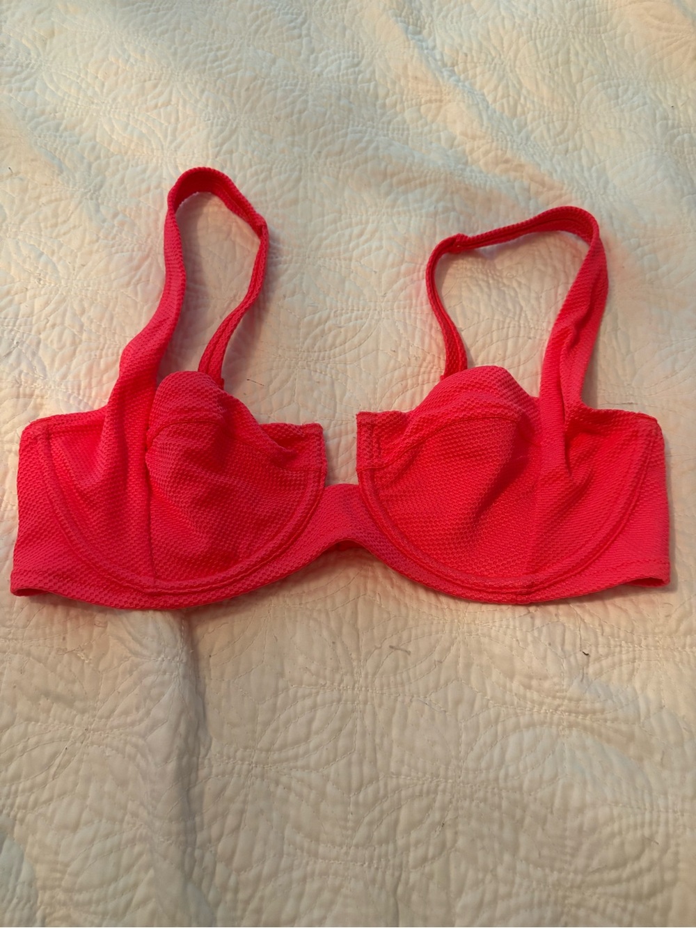 NWOT Aerie High-Waist Coral Swimsuit sz 34D/M bottom - Picture 2 of 7